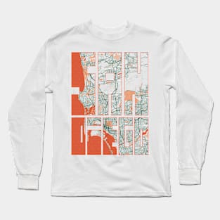 San Diego, California, USA City Map Typography - Bohemian Long Sleeve T-Shirt